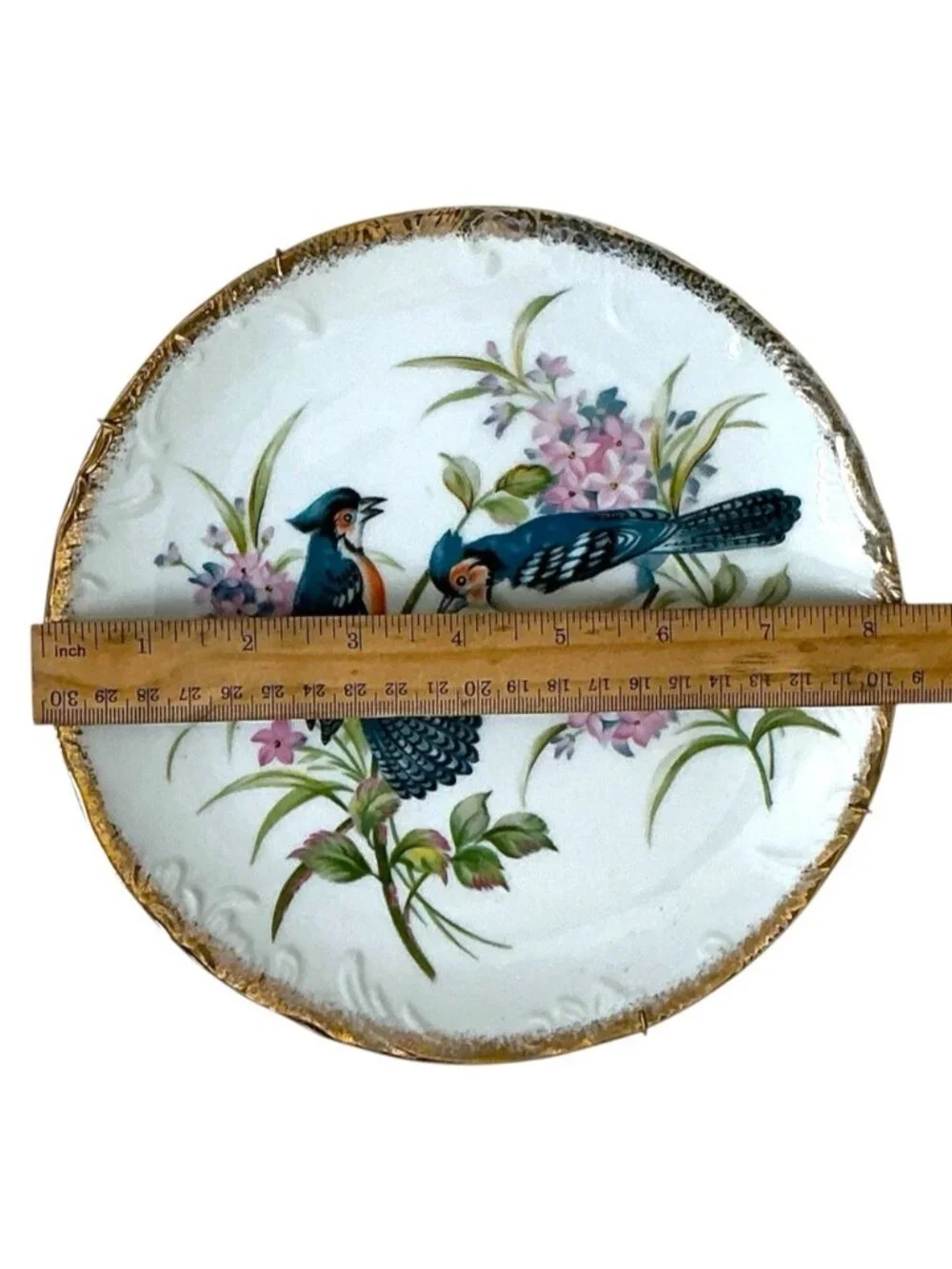 Japan Blue Birds Collector Plate Porcelain 8.25” Vtg Mid Century Modern 1960’s - Picture 3 of 13